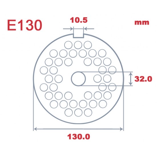 Решетка / шајбна за млевење меса E130/6мм