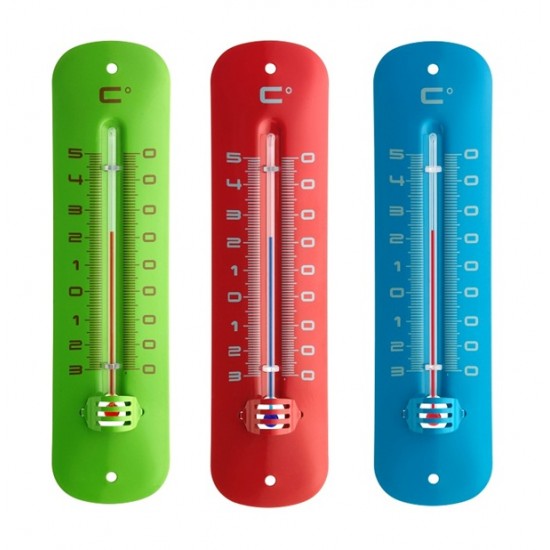 Термометар зидни алкохолни -30+50 °C метални у боји